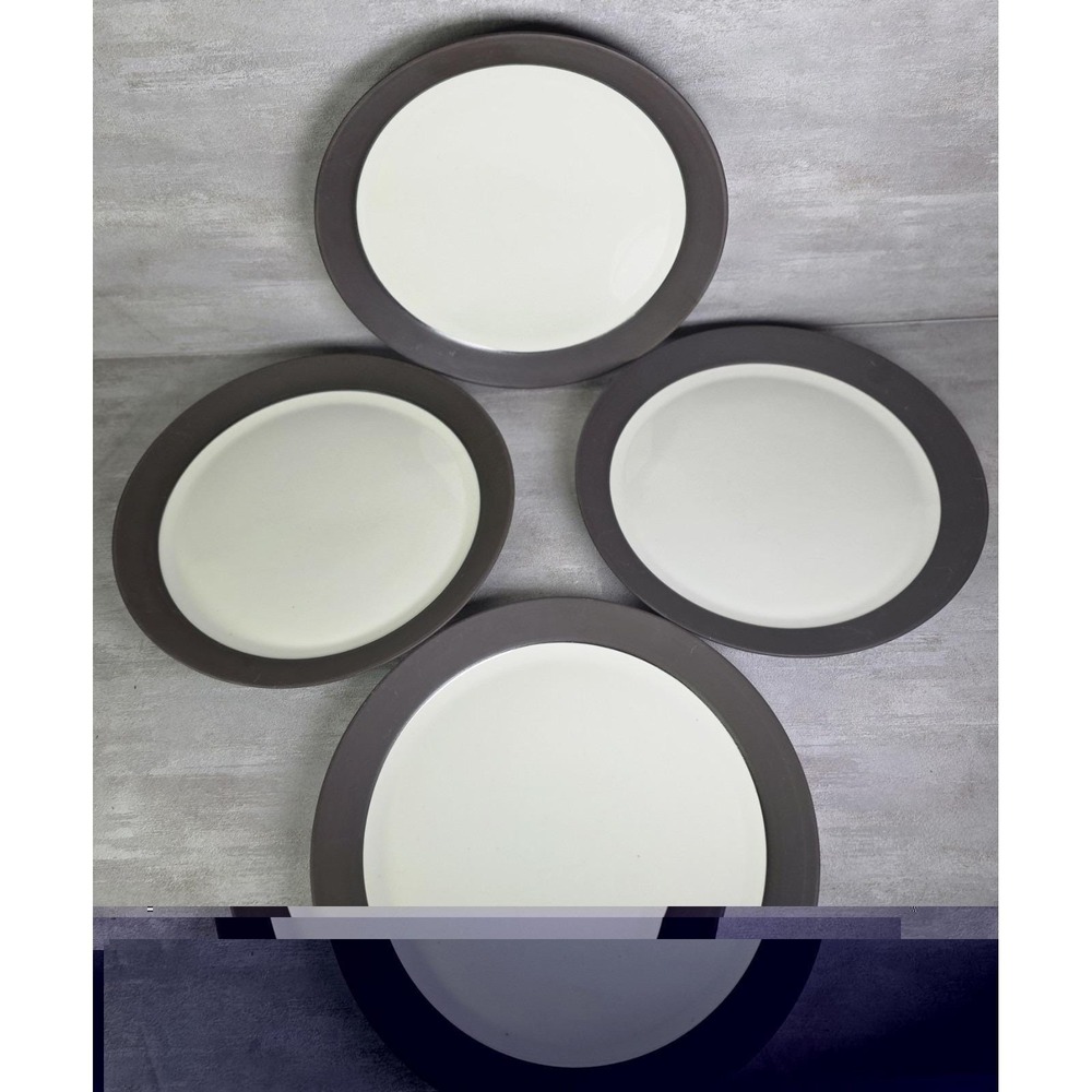 Set 4 MCM Dansk Flamestone Smooth Brown Dinner Plates IHQ Quistgaard 11" Denmark